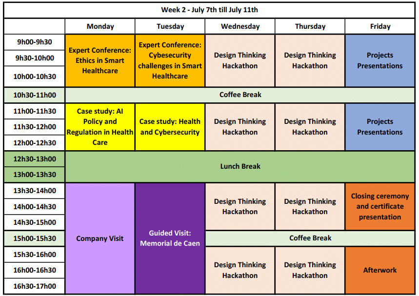 Planning-summer-school-caen-semaine-2